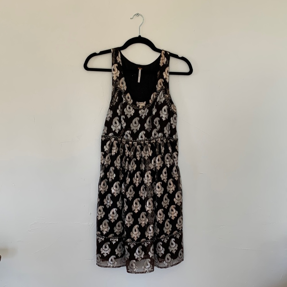 Free People jacquard paisley dress with studs